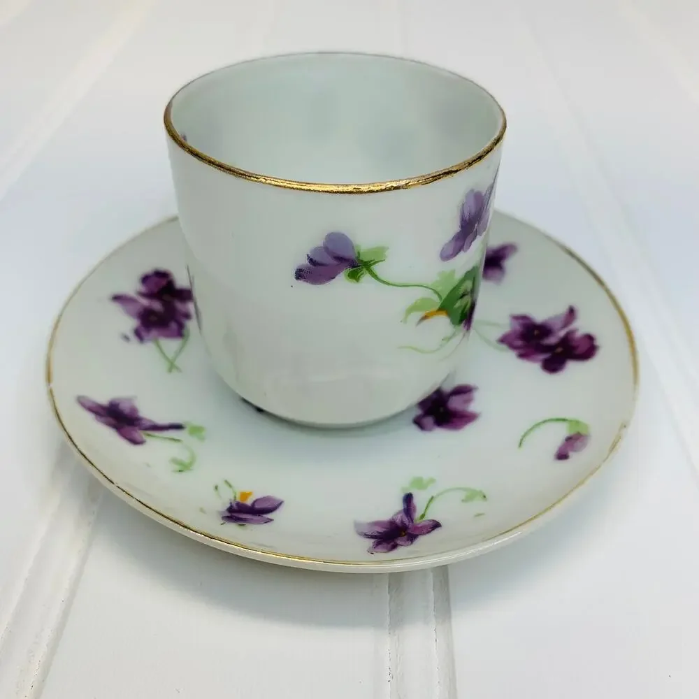 Norcrest Purple Floral Demitasse Cup 2